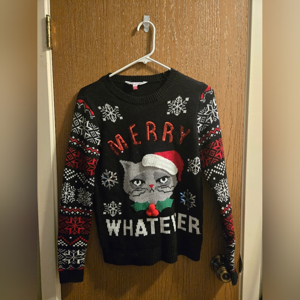 Grumpy Cat Merry Whatever Ugly Christmas Sweater